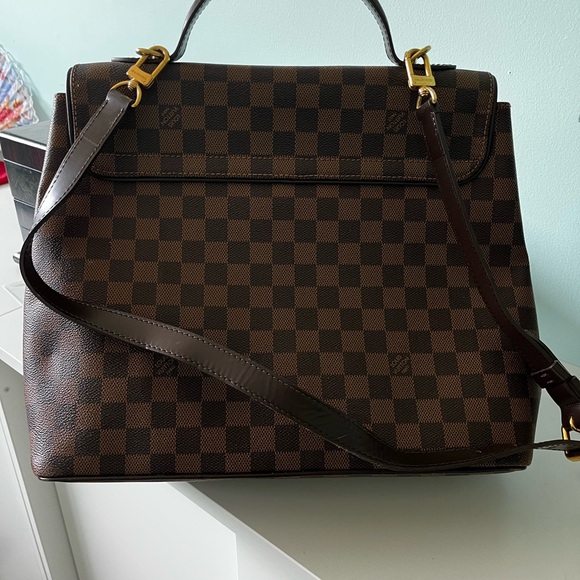 Louis Vuitton Brown Damier Ebene Satchel with Gold Hardware - Picture 3 of 5
